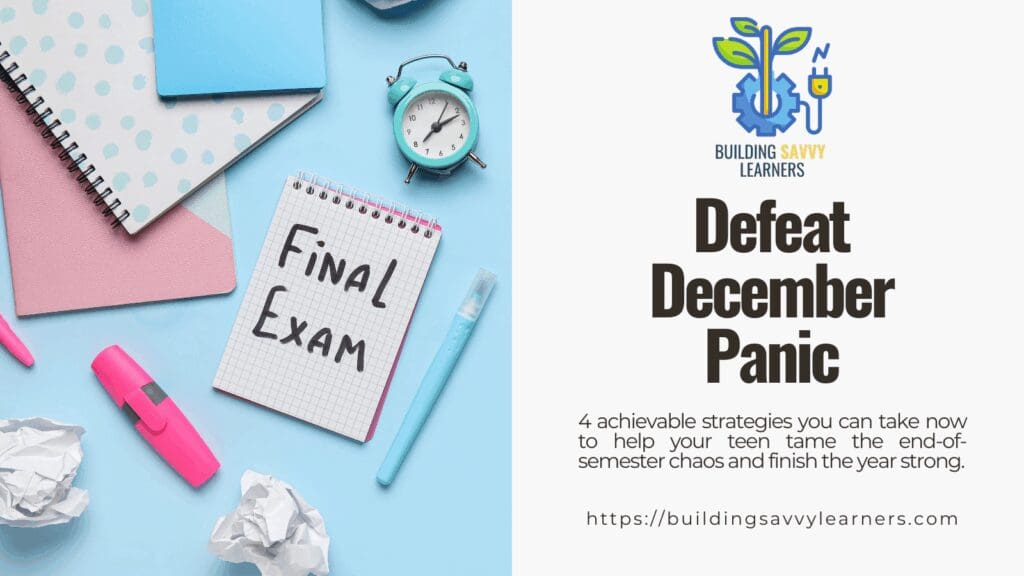 Image of a notepad that reads "Final Exam" along with several other office supplies scattered around it.