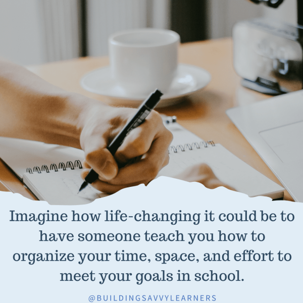 Hand writing in notebook with a quote